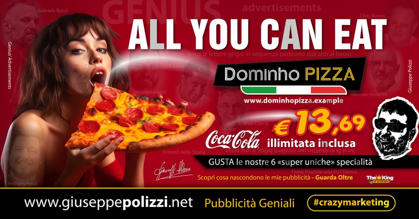 giuseppe polizzi  genio pubblicità all you can eat crazy Marketing genius  2024